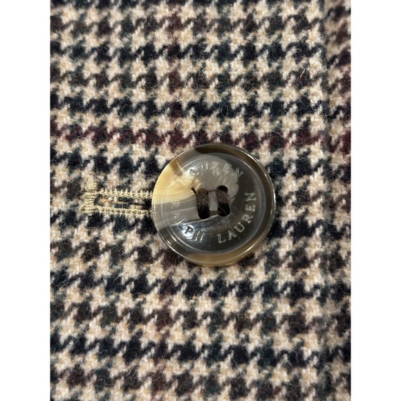 Lauren Ralph Lauren Wool Blend Reefer Merlot Houndstooth Coat Size 14 EUC - Picture 10 of 12